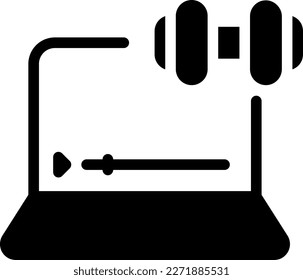 Online Workout Icon Vector: An icon vector that represents online workout typically features a person exercising or a fitness equipment symbol. This icon is commonly used to indicate virtual fitness 