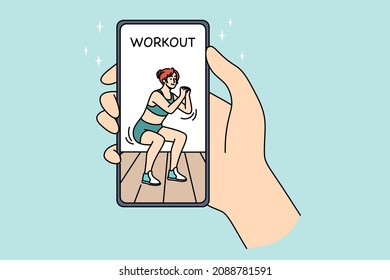 Online workout and sport concept.