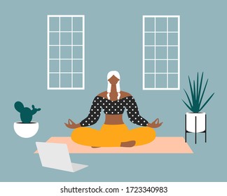 Home Exercise Young Man Doing Squats Stock Vector (Royalty Free) 1687647565