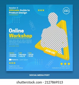 Online workshop social media post template