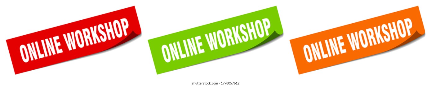 Online Workshop Sticker. Online Workshop Square Isolated Sign