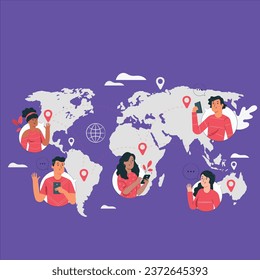 online world concept vector design illustration