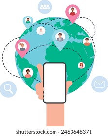 Online world. Global network connection concept. Internet communication.