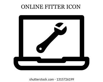 online Wrench icon. Editable online Wrench icon for web or mobile.