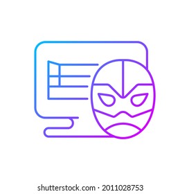 Online wrestling games gradient linear vector icon. Popular interactive entertainment activities. Thin line color symbols. Modern style pictogram. Vector isolated outline drawing