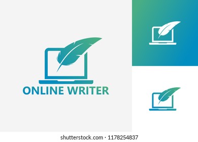 Online Writer Logo Template Design Vector, Emblem, Design Concept, Creative Symbol, Icon