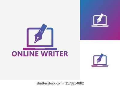 Online Writer Logo Template Design Vector, Emblem, Design Concept, Creative Symbol, Icon