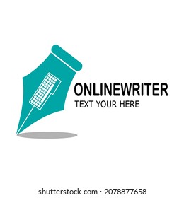 online writer vector logo template illustration.This logo suitable for business