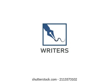 Online writer vector logo template. Suitable for author or freelancer. Education and Writer Logo Vector Inspiration Law