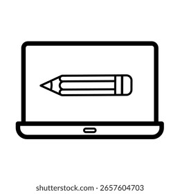 Online writing, digital content creation - vector icon