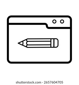 Escrita on-line, criação de conteúdo digital - ícone vetorial