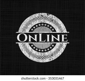 Online written with chalkboard texture