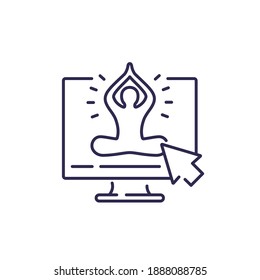 Online Yoga Class Line Icon