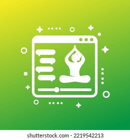 Online-Yoga-Klasse, Schulungssymbol für Web