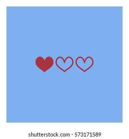 Online_rating-Online_review icon - Flat design, glyph style icon - Red enclosed in a square