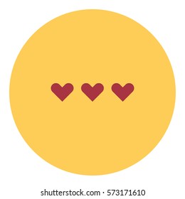 Online_rating-Online_review icon - Flat design, glyph style icon - Red enclosed in a circle