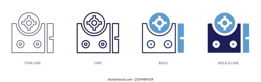 Onlinegame icon in 4 different styles. Thin Line, Line, Bold, and Bold Line. Duotone style. Editable stroke.