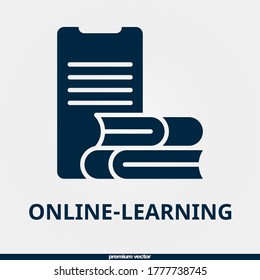 online-learning icon, premium filled online-learning icon.