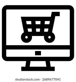 Onlineshop Modern Vector Icon – Minimal Illustration Symbol Template for Web Mobile App UI Design