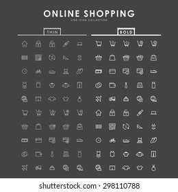 online-shopping-bold-and-thin-outline-icons