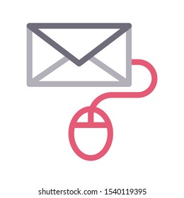  onlinr email vector color line icon
