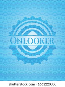 Onlooker water wavec oncept emblem. Vector Illustration. Detailed.