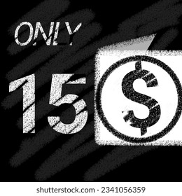 Only 1 2 3 4 5 6 7 8 9 10 11 12 13 14 15 16 17 18 19 dollar banner with typographic style chalk and blackboard 