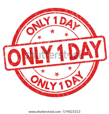 Only 1 day grunge rubber stamp on white background, vector illustration