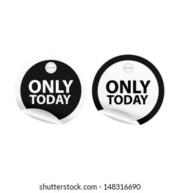 Only 1 day sale signs set. Vector illustration. 