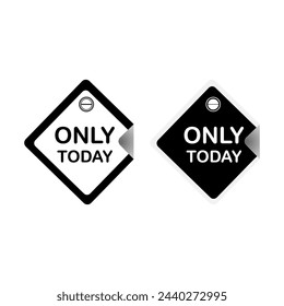 Only 1 day sale signs set. Vector illustration.