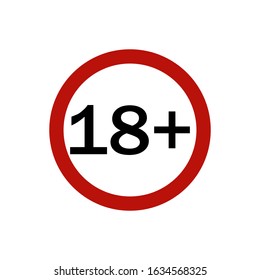 Only 18+ sign. Vector illustration.