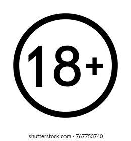 18 Plus Icon Isolated On White Stock Vector (Royalty Free) 1656852646 ...