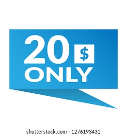 Only 20 dollars. twenty dollars emblem, label, badge, sticker. Designed for special offer banner or mega sale illustration - Vektor - Vektor 