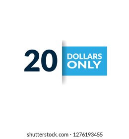 Only 20 dollars. twenty dollars emblem, label, badge, sticker. Designed for special offer banner or mega sale illustration - Vektor - Vektor 