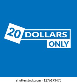 Only 20 dollars. twenty dollars emblem, label, badge, sticker. Designed for special offer banner or mega sale illustration - Vektor - Vektor 