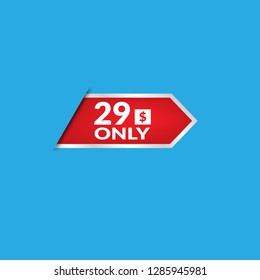only 29 $ -  label,sign,sticker. Vector stock illustration.