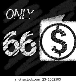Nur 50 51 52 53 54 55 56 57 58 59 60 61 62 63 64 65 66 67 68 69 Dollar Banner mit typografischem Kreide und Tafel 