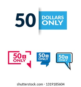 Only 50 dollars. Designed for special offer banner or mega sale illustration