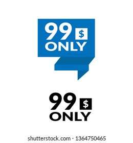 Only 99 dollars. twenty dollars emblem, label, badge, sticker. Designed for special offer banner or mega sale illustration 