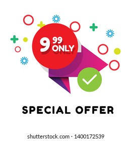 only 9,99 dollars. Design in Flat Style. modern graphic design