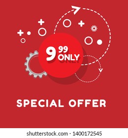 only 9,99 dollars. Design in Flat Style. modern graphic design