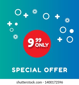 only 9,99 dollars. Design in Flat Style. modern graphic design