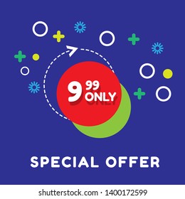 only 9,99 dollars. Design in Flat Style. modern graphic design
