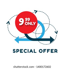 only 9,99 dollars. Design in Flat Style. modern graphic design