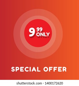 only 9,99 dollars. Design in Flat Style. modern graphic design
