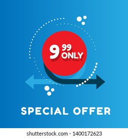 only 9,99 dollars. Design in Flat Style. modern graphic design