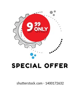 only 9,99 dollars. Design in Flat Style. modern graphic design