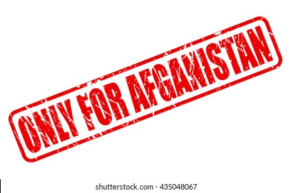 ONLY FOR AFGANISTAN red stamp text on white
