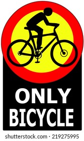 Only Bicycle Passing Allowed Sign Label