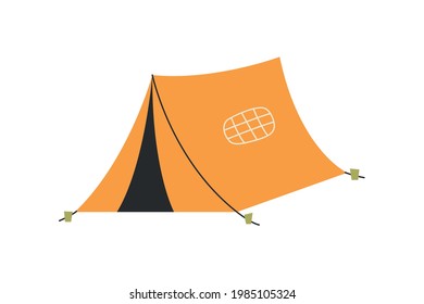 The only canvas tent on a white background. Vector illustration.